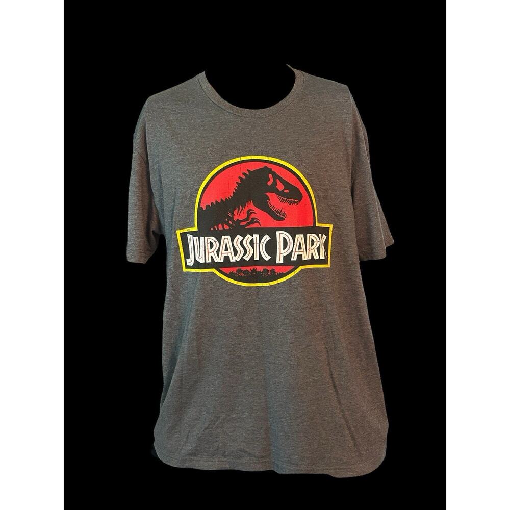 Jurassic Park Gray T-Shirt Tee‎ T-Rex Mens Size Large